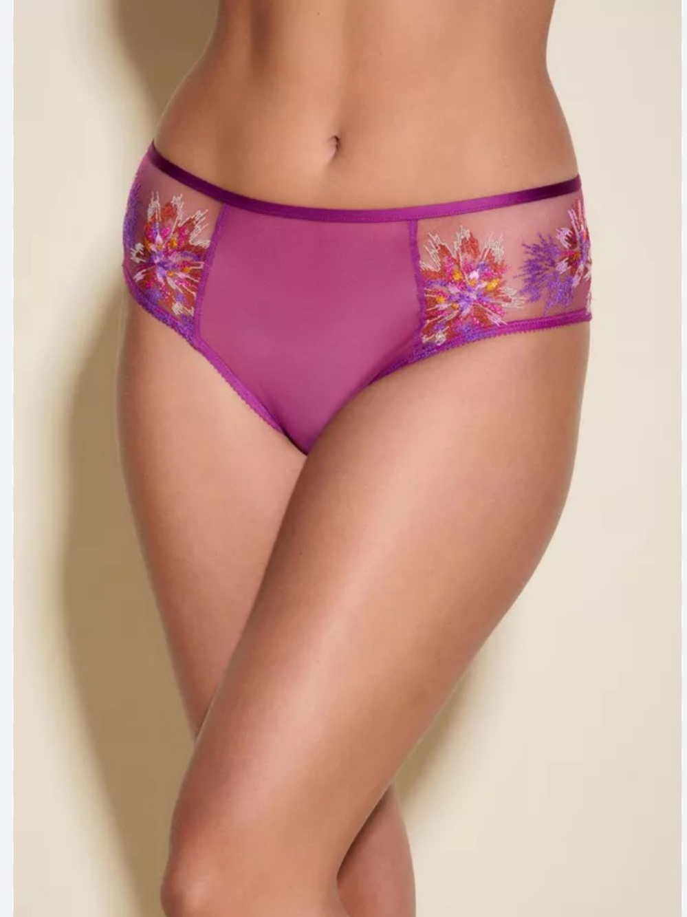 NWT Cosabella Maasai Hotpant Boyshort Cyclamen Floral Embroidered Mesh Medium
